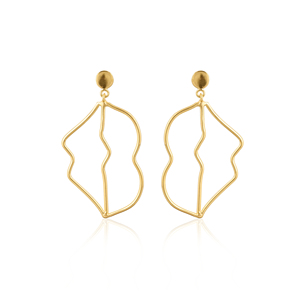 Pendientes de Latón de Última Moda para Mujer, Joyería al por Mayor, Pendientes Elegantes para Chicas, Pendientes de Botón Chapados en Oro, Joyería India - Product Image 1
