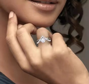 IGI Certifié 14K Or Massif 2.50CT VS1 Lab Grown Diamond Romantic Compass Prong Set Solitaire Accent Ring Bague De Mariage Unique - Product Image 4