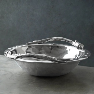 Admirable Design Metal Aluminium Snack Serving Bowl Serving <b>Platter</b> Decorative Centerpiece for Kitchen Home Hotels Restaurants - Product Image 6