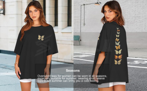 Camiseta de gran tamaño para mujer, camisetas gráficas con cuello redondo, camisetas holgadas de manga corta de verano - Product Image 6