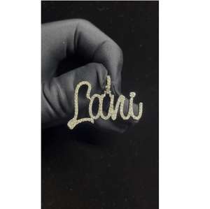 Pendentif en argent plaqué or de luxe sur mesure, hip-hop, rond, taille brillant, moissanite, serti de pierres, pour la scène musicale, fournisseur indien - Product Image 1