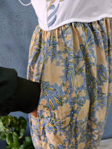 Indian Sweet Block Print Cotton <b>Summer</b> <b>Dress</b> Hand Printed Eco-Friendly Long Gown Adjustable Strap Sleeveless - Product Image 5