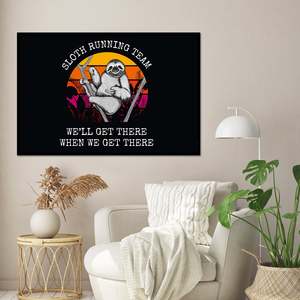 Madeleine Sloth Running Team Canvas <b>Poster</b> for Wall Decor - Product Image 1