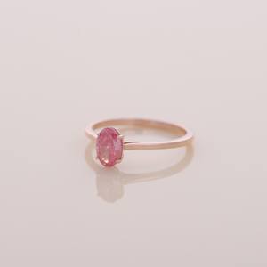 IGI Certified Oval Cut Pink Lab Grown Diamond Solitaire Engagement / Wedding <b>Ring</b> in 9K Rose / White & Yellow Gold - Product Image 6