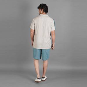 Camisa de lino con cuello cubano para hombre-Camisa elegante y ligera perfecta para ropa informal de verano y trajes de playa - Product Image 2