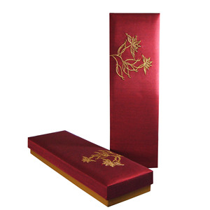 Embroidered Red Silk <b>Gift</b> Box for Chopstick and <b>Spa</b> <b>Gift</b> <b>Sets</b> for Display Use - Product Image 1
