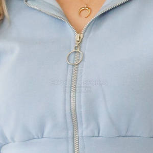 ชุดครอปแบบมีซิปสำหรับผู้หญิงชุดวิ่งแบบลำลองสีพื้น100% ผ้าฝ้ายระบายอากาศเป็นมิตรกับสิ่งแวดล้อมผลิตในปากีสถาน - Product Image 5