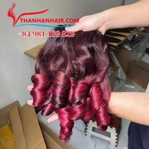 Top 2024 All Color Steam Bouncy Curly Hair Bundles Weft All Color Raw Indian Hair Extension de Vietnam Factory - Product Image 1