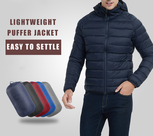 Veste matelassée à capuche pour homme, légère et de haute qualité, pour l'hiver, en tissu de coton - Product Image 3