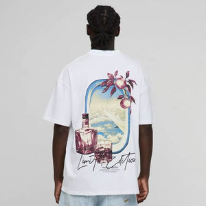 เสื้อยืดโอเวอร์ไซส์ทรงสตรีทแวร์สำหรับผู้ชาย ลายพิมพ์ DTG แบบถัก 100% ผ้าฝ้าย 240GSM คุณภาพพรีเมียม ปรับแต่งได้ เป็นมิตรกับสิ่งแวดล้อม - Product Image 1