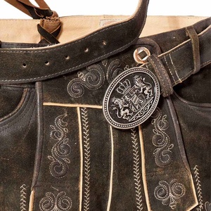 Pantalones cortos tradicionales unisex con diseño de bordado personalizado, pantalones cortos bávaros, Lederhosen para hombre - Product Image 2