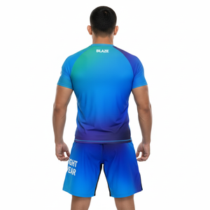Customize OEM/ODM MMA Rash Guard & BJJ Shorts <b>Set</b> Kids Fight Training Grappling Wear Jiu Jitsu Gi Trunks Outfit <b>Set</b> - Product Image 3