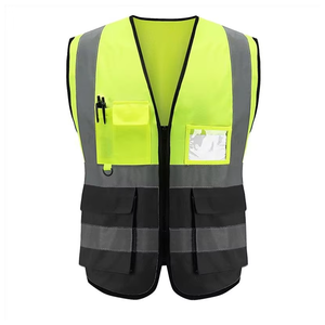 Chaleco de Seguridad de Alta Visibilidad con Múltiples Bolsillos, Reflectante, Unisex, de Poliéster, con Impresión Serigrafiada, para Construcción y Carreteras - Product Image 1