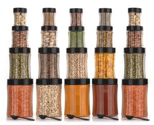 Juego de almacenamiento de cocina negro de 20 piezas, tapa con clip de plástico curvo transparente, Apto para lavavajillas, contenedores modernos ecológicos - Product Image 1