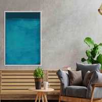 Impression sur toile élégante de Mark Rothko en turquoise, décoration artistique moderne, cadeau unique pour lui, encadrée en blanc