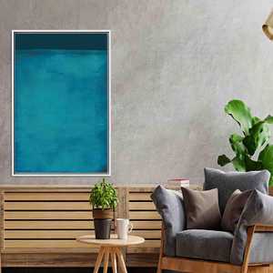 Elegante impresión en lienzo turquesa de Mark Rothko, decoración de arte moderno, regalo único para él, con marco blanco - Product Image 1