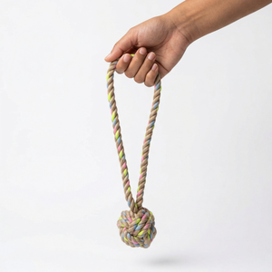 Rainbow Joy Eco-Friendly Hemp <b>Rope</b> Tug Toys Classic Wooden Fashionable Durable Cotton Balls for Cats Birds Available Small Large - Product Image 5