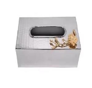 Lujoso soporte para caja de pañuelos de Metal cuadrado con acento Floral, vajilla Vintage con función colgante para suministros de Hotel y restaurante - Product Image 1