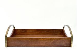 Vintage élégant bois fer plateau de service élégant en gros pour la maison décorative hôtel restaurant bar ustensiles de cuisine décor de table 2025 - Product Image 2