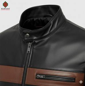 Chaqueta de Cuero para Hombre, Estilo Bomber, Dos Tonos, Marrón Oscuro, con Cierre, Estilo Motero, Hecha a Mano, Premium - Product Image 5