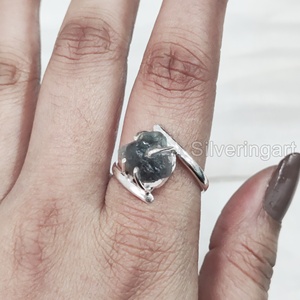 Bijoux en pierre brute bague pour femme pierre précieuse tanzanite naturelle décembre pierre de naissance croix broche bague bijoux bague en argent Sterling 925 - Product Image 2