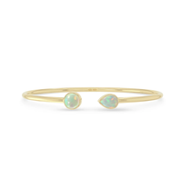 Pulsera Ajustable de Ópalo Etíope Chapada en Oro Sólido de 18K de Acabado Premium, con Engaste de Cabujón en Forma de Pera, Diseño Moderno Hecho a Mano