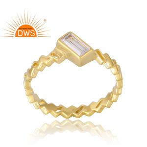แหวนอัญมณี CZ ชุบทอง18K 925เงินสเตอร์ลิงประดับอัญมณีอัญมณีสังเคราะห์จากธรรมชาติ - Product Image 1