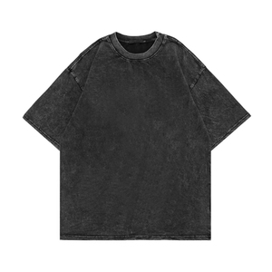 2025 personalizado 220gsm Unshrinkable Qualified Cotton Plain Black Custom Mens Vintage Acid Wash T Shirt - Product Image 1