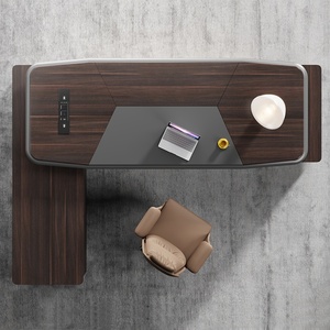 Modern Wood Executive Office <b>Desk</b> Eco Friendly Extendable Commercial Computer <b>Workstation</b> Boss CEO Table Easy Assembly - Product Image 5