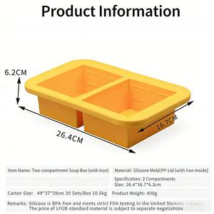 Air Tight Leak Proof Design Soup <b>Freezer</b> Tray Non-stick Ice Cube Mold Easy to Wash Eco-friendly Silicone Ice Cube Tray - Product Image 5
