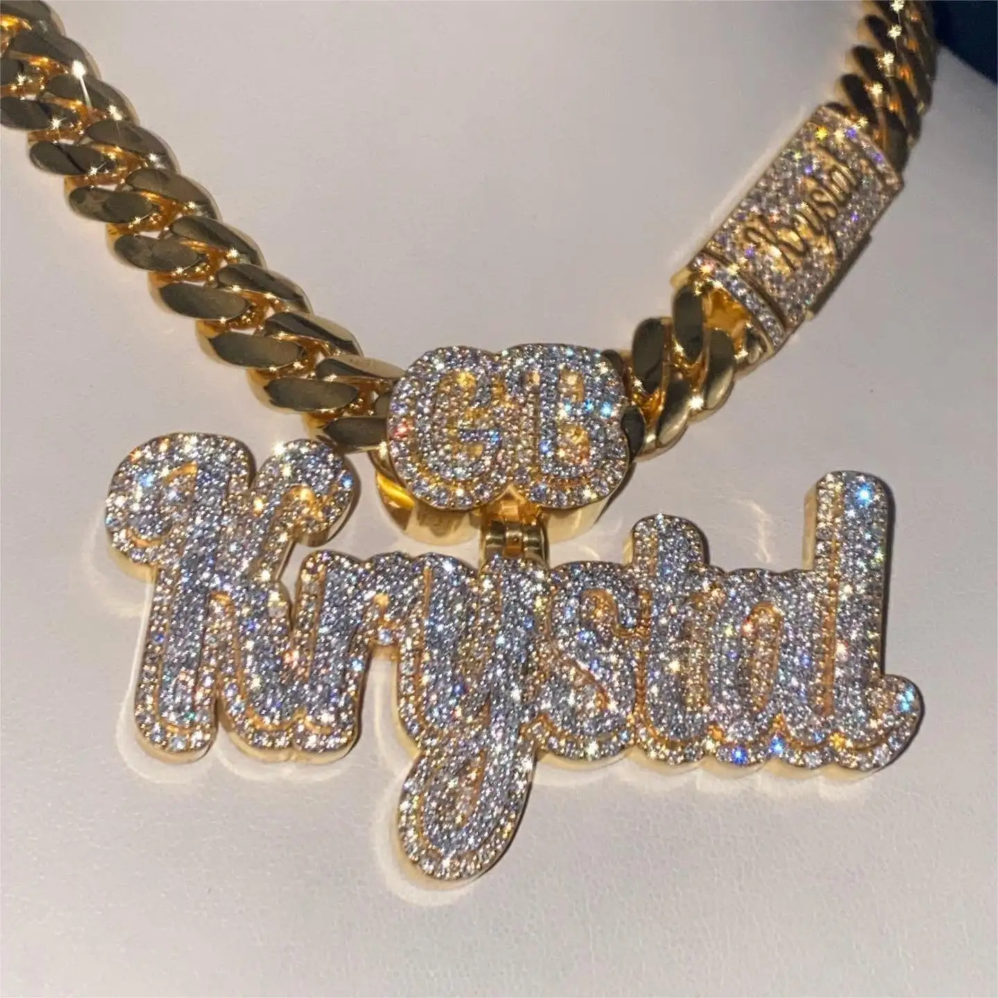 Hiphop VVS Moissanite Pendant Letter Chain Iced Out 925 Silver Rapper Custom Moissanite Pendant