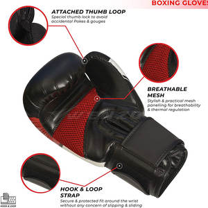 Gants de boxe en cuir durables avec logo personnalisé, options de couleur unie, évacuation de l'humidité, gants d'entraînement unisexes - Product Image 6