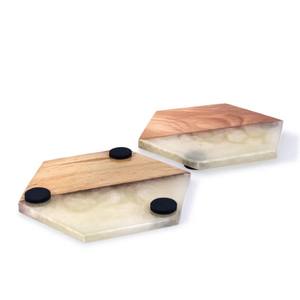 Hexagon Design Resin and Wood <b>Coaster</b> Modern walnut <b>coasters</b> Tabletop <b>Coasters</b> <b>Drinks</b> Beverages and Home Kitchen Dining Home - Product Image 5