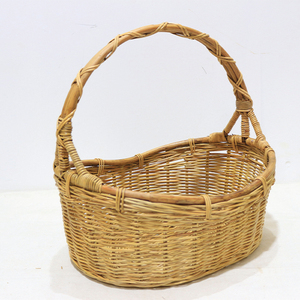 Artex Dong Thap Rustic Eco-Friendly Natural Rattan Wicker Oval <b>Basket</b> <b>Set</b> with Handle for <b>Picnic</b> Storage - Product Image 4