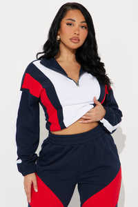 Automne hiver personnalisable haute qualité 1/4 zip polyester femmes survêtement ensembles couleur bloc survêtement femme survêtement de sport - Product Image 4