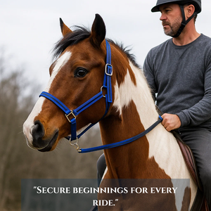 สายจูงม้าคุณภาพสูง |   อุปกรณ์ขี่ม้าที่จำเป็น |   ไนลอนและพีพีพร้อมหนัง |   มีหลายสีให้เลือก - Product Image 5