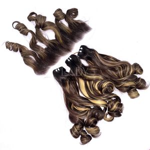 Cheveux vierges de haute qualité, mèches ombrées, couleur rebondissante, avec frontal et mèches pour faire des perruques - Product Image 1