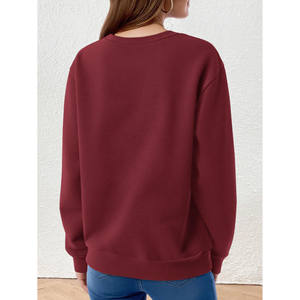 เสื้อฮู้ดสวมหัวโอเวอร์ไซส์วินเทจของผู้หญิงเสื้อกันหนาวแขนยาวผ้าฟลีซผ้าโพลีเอสเตอร์สำหรับฤดูหนาว - Product Image 5