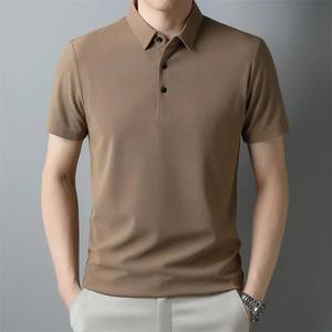 Men's Summer Fashion 100% Cotton Waffle Solid Short Sleeved for Polo Shirt Breathable and Comfortable <b>Top</b> with Digital Printing - Product Image 2