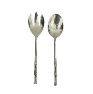 Cuchara y tenedor de acero inoxidable con acabado plateado, elegante - Product Image 3