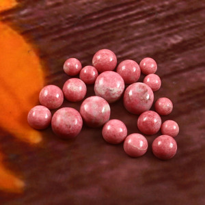 8X8MM AAA + Rose Naturel Thulite Cabochon Rond Dos Plat Semi-Précieux Calibré Lâche Pierres Précieuses Fabrication de Bijoux Lot En Gros - Product Image 3