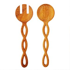 Ensemble de serveurs à salade avec manche en résine, ensemble d'outils de cuisine en bois de mangue d'acacia naturel disponible en Inde - Product Image 5