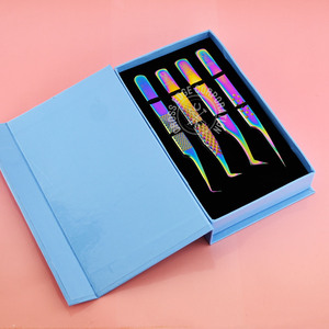 Pince à cils professionnelle à 90 degrés, pointe en fibre, poignée antidérapante, en acier inoxydable, pour extensions de cils individuelles – Meilleure vente - Product Image 1