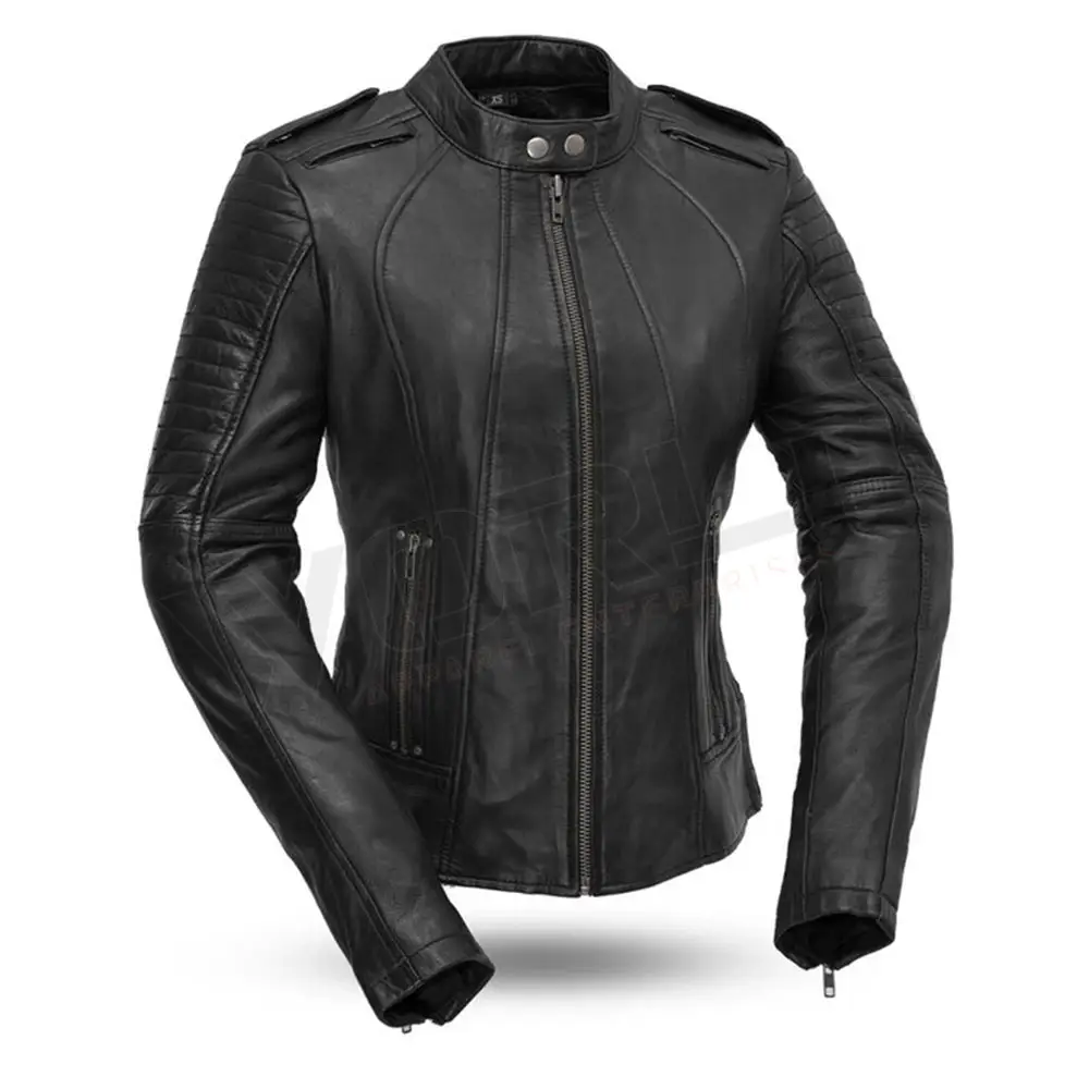 शीर्ष गुणवत्ता महिलाओं के चमड़े के मोटर साइकिल की सवारी बिक्री के लिए रेसिंग जैकेट निविड़ अंधकार आउटडोर जैकेट