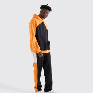 Ensemble de survêtement polaire pour homme, taille XXL Plus, hiver, avec sweat à capuche et pantalon évasé, imprimé sérigraphié, respirant - Product Image 2