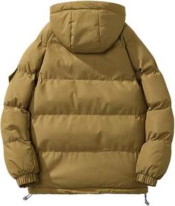 Abrigo de invierno para hombre, chaqueta acolchada informal impermeable, capucha desmontable gruesa, cálida, a prueba de viento, chaqueta acolchada para hombre - Product Image 2