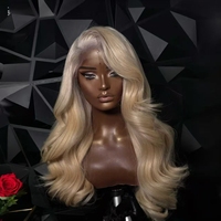 Perruque en cheveux humains avec dentelle HD, cheveux vietnamiens, densité 200, qualité supérieure, vague corporelle, blonde, dentelle frontale 13x4 13x6