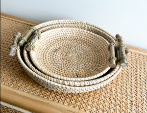 Juego de Cestas de Almacenamiento de Alimentos Sisu, 3 Piezas, Ratán Natural, Diseño Simple y Flexible, Ecológico, con Asas, Forma Circular, Multiusos - Product Image 4