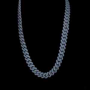 10mm fait à la main entièrement glacé de haute qualité Moissanite Hip Hop clouté chaîne à maillons cubains chaîne coupe ronde en argent Sterling 925 - Product Image 1