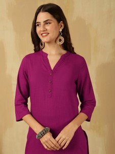 Mujer sólido Regular puro algodón Kurta con pantalones indio Pakistán Salwar kameez - Product Image 6